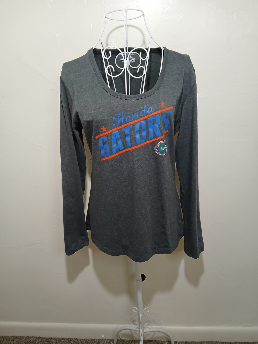 Stadium Athletics Florida Gators Women's Long Sleeve Scoop Neck Tee - Gray Sz. L